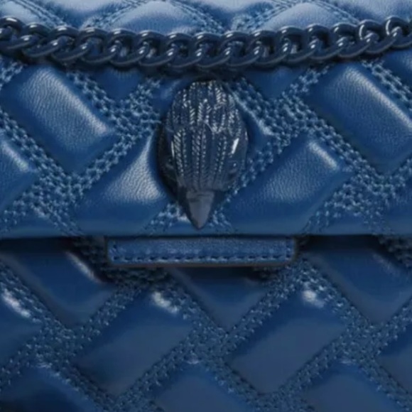 Kurt Geiger London Mini Kensington Leather Drench Blue Convertible Crossbody Bag - Picture 7 of 8